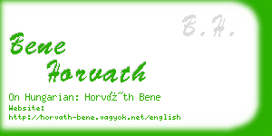 bene horvath business card